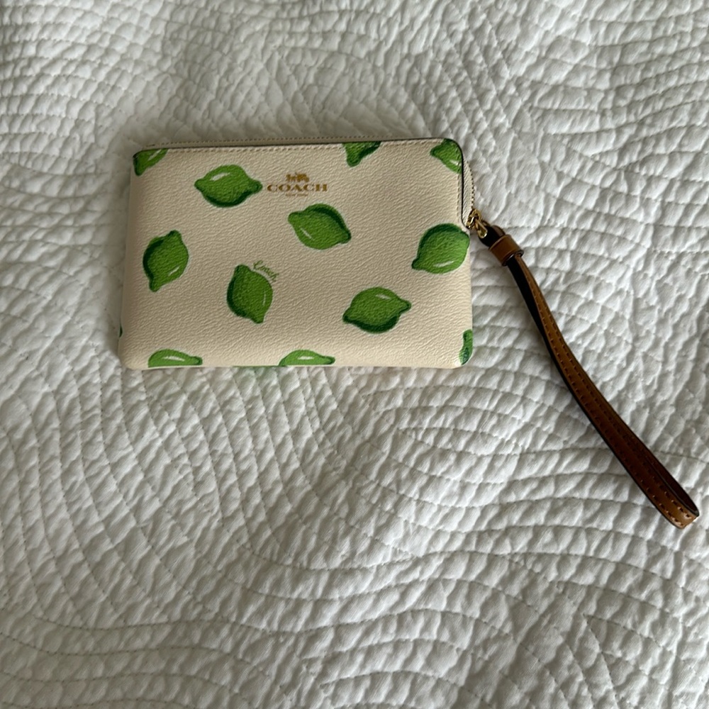 Lime coach wristlet